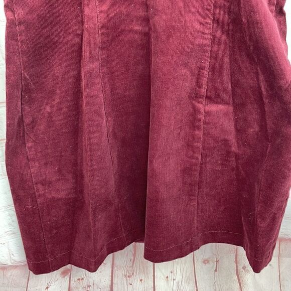 altar’d state Emma Cord Jumper burgundy corduroy minidress size Small - Picture 8 of 13